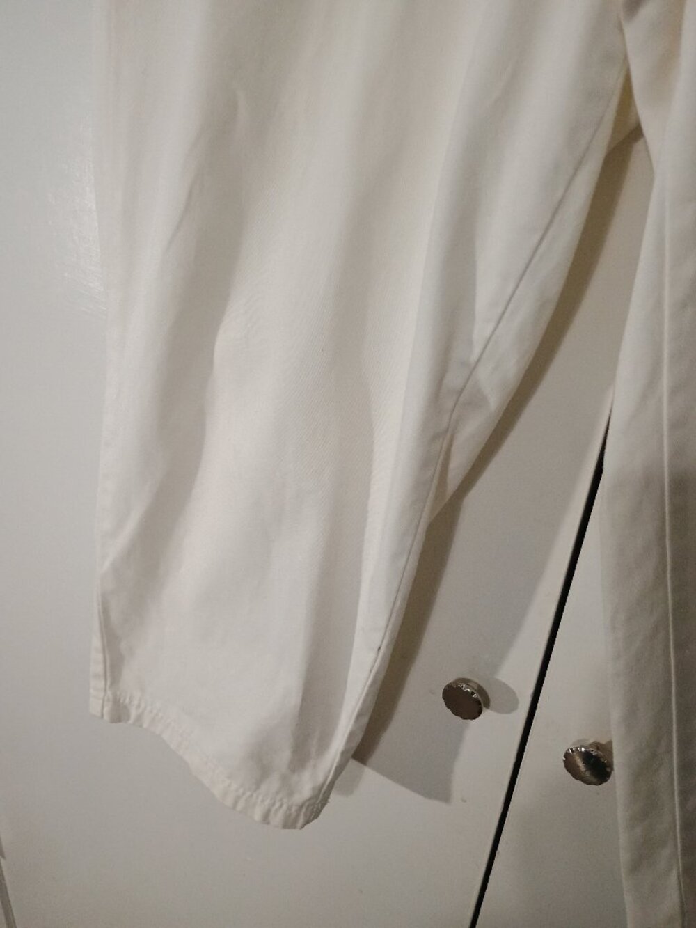 Venezia Jeans Women’s White Cropped Pants Size 10Drawstring Patch Pocket Capri - Picture 7 of 8